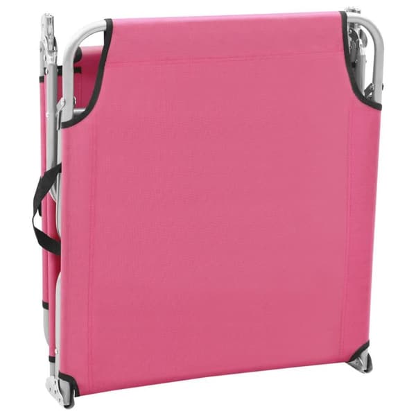 vidaXL foldbar liggestol stål og stof pink