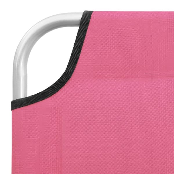 vidaXL foldbar liggestol stål og stof pink
