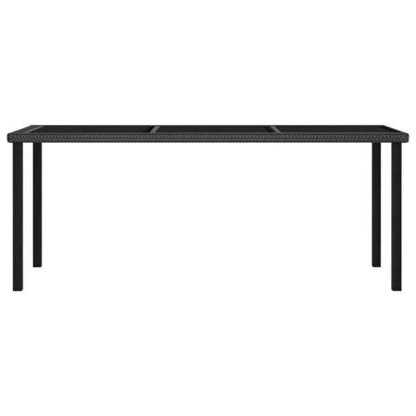 vidaXL Trädgårdsbord svart 180x70x73 cm konstrotting