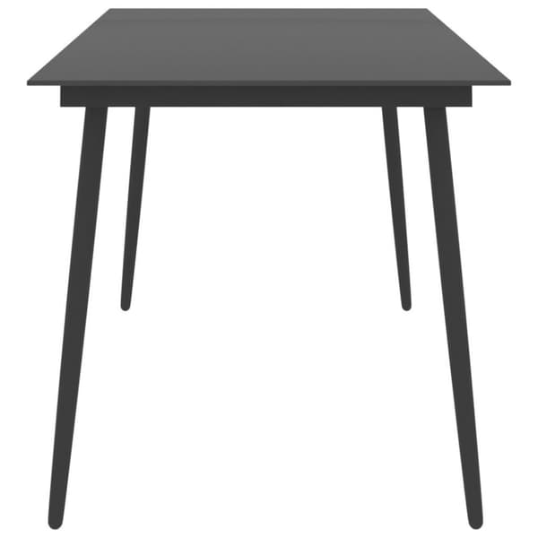 vidaXL havebord 190x90x74 cm stål og glas sort