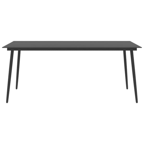 vidaXL havebord 190x90x74 cm stål og glas sort