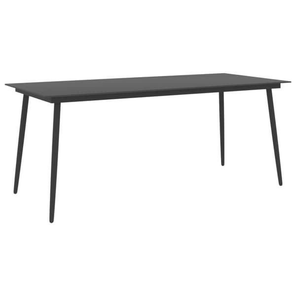 vidaXL havebord 190x90x74 cm stål og glas sort