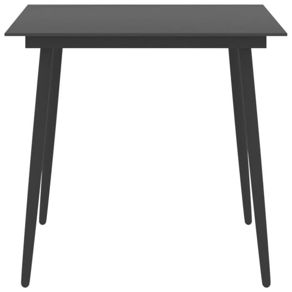 vidaXL havebord 80x80x74 cm stål og glas sort