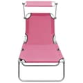 Pikkukuva 3 / 9: vidaXL Kokoontaitettava aurinkotuoli katoksella teräs magenta pinkki