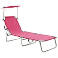 Pikkukuva 1 / 9: vidaXL Kokoontaitettava aurinkotuoli katoksella teräs magenta pinkki