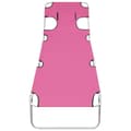 Miniatyrbillede 3 af 7: vidaXL foldbar liggestol med nakkehynde stål pink