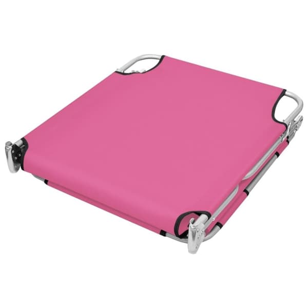 vidaXL foldbar liggestol med nakkehynde stål pink