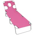 Miniatyrbillede 1 af 7: vidaXL foldbar liggestol med nakkehynde stål pink