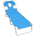 Miniatyrbillede 1 af 7: vidaXL foldbar liggestol med nakkehynde stål turkisblå