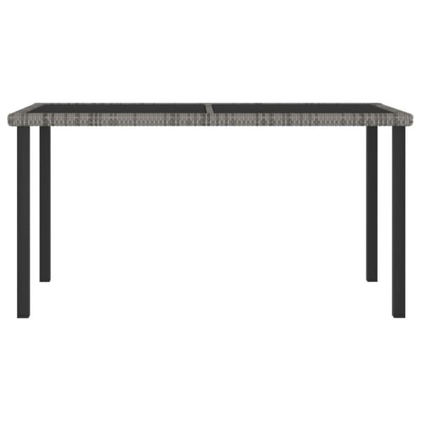 vidaXL havebord 140x70x73 cm polyrattan grå