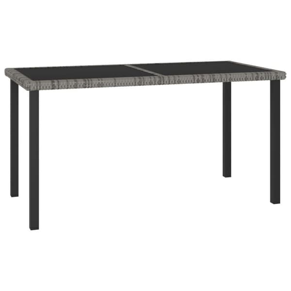 vidaXL havebord 140x70x73 cm polyrattan grå