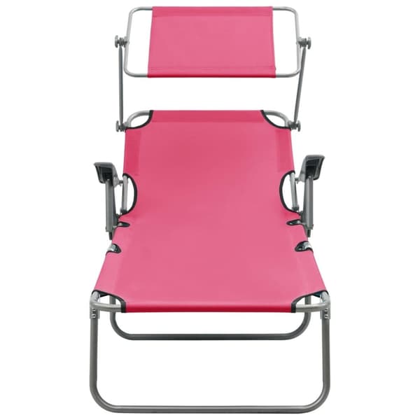 vidaXL liggestol med baldakin stål pink