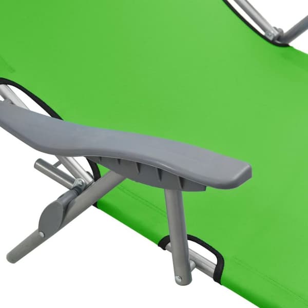vidaXL Solsäng med soltak stål grön