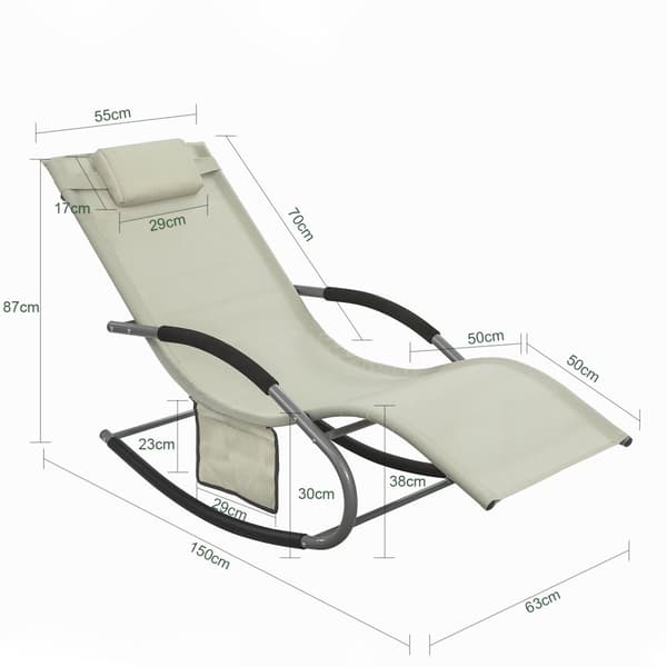SoBuy 2 x Gungstolar | Solsängar för utomhusbruk Beige OGS28-MIx2