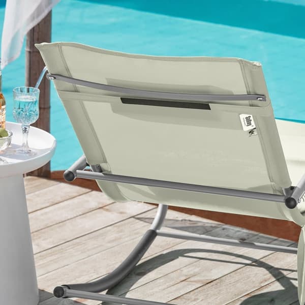 SoBuy 2 x Gungstolar | Solsängar för utomhusbruk Beige OGS28-MIx2