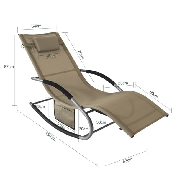 SoBuy Keinutuolit – Ulkokäyttöön, Ergonominen Ruskea OGS28-BR