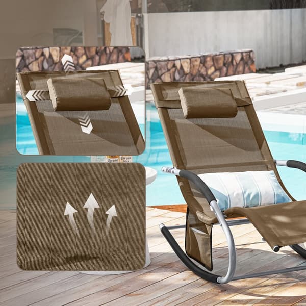 SoBuy Keinutuolit – Ulkokäyttöön, Ergonominen Ruskea OGS28-BR
