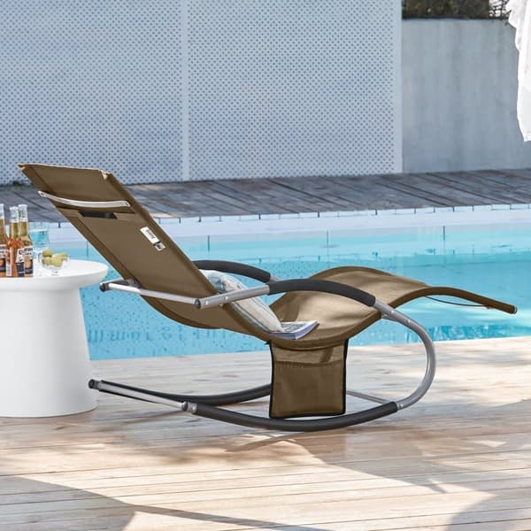 SoBuy Keinutuolit – Ulkokäyttöön, Ergonominen Ruskea OGS28-BR