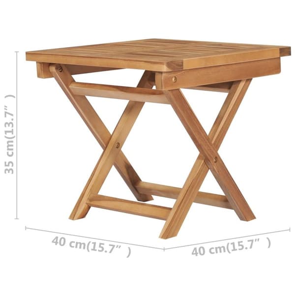 vidaXL Sammenleggbar hagesofagruppe heltre teak