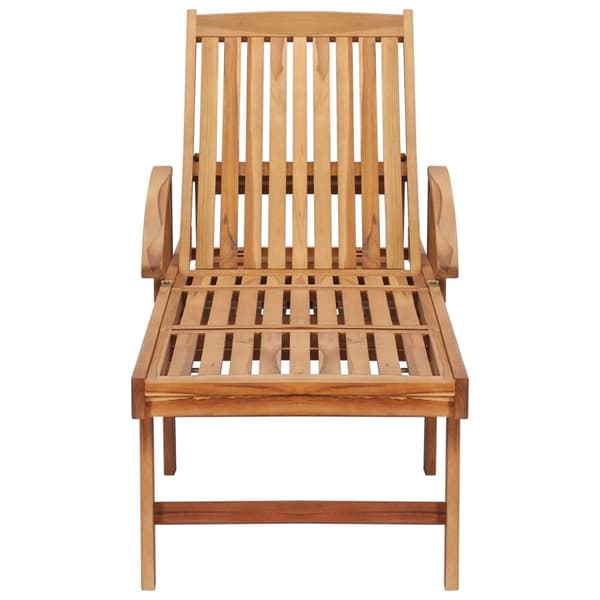 vidaXL Solsängar 2 st med bord massiv teak