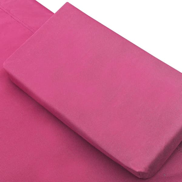 vidaXL Solsäng med tak & kuddar rosa