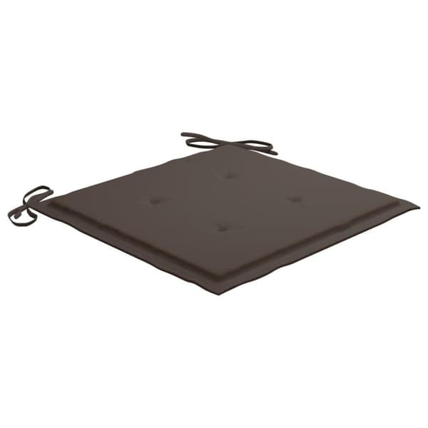 vidaXL Trädgårdsstolar 2 st med taupe dynor massiv teak
