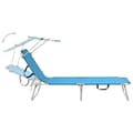 Miniatyrbillede 4 af 9: vidaXL foldbar liggestol med baldakin aluminium blå