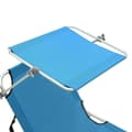 Miniatyrbillede 7 af 9: vidaXL foldbar liggestol med baldakin aluminium blå