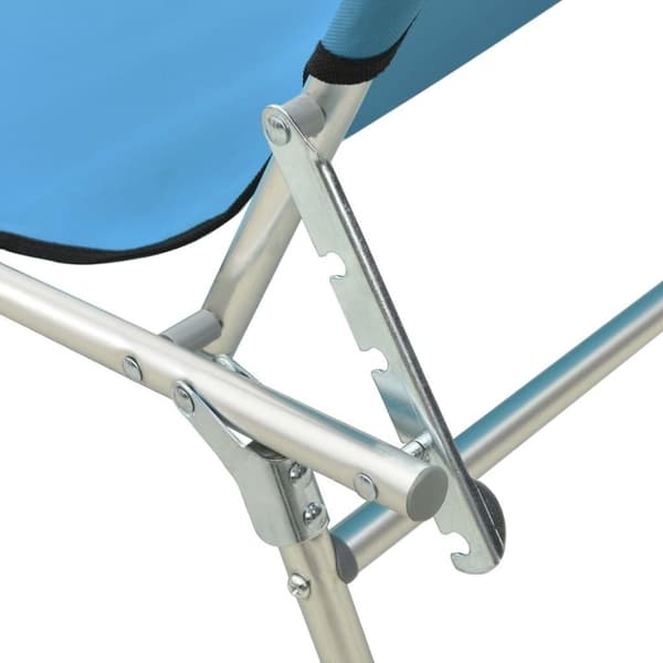 vidaXL foldbar liggestol med baldakin aluminium blå