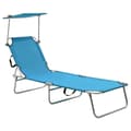 Miniatyrbillede 1 af 9: vidaXL foldbar liggestol med baldakin aluminium blå