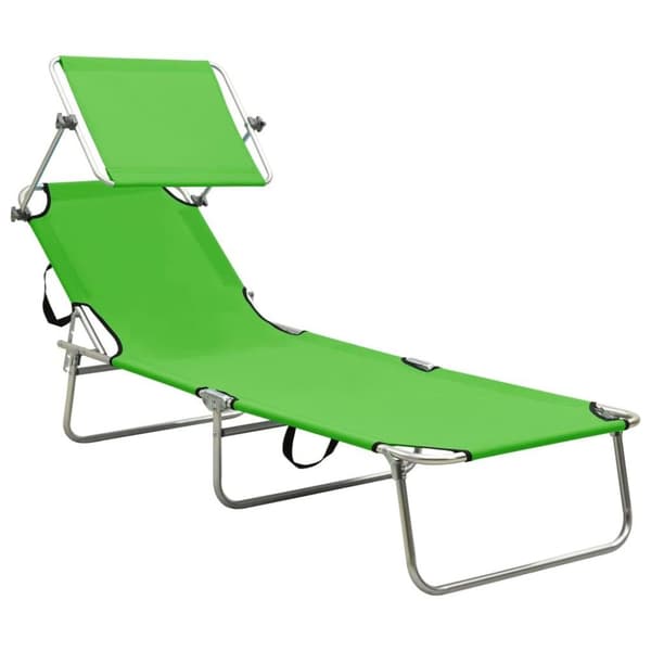 vidaXL foldbar liggestol med baldakin aluminium grøn