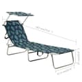 Miniatyrbillede 8 af 8: vidaXL foldbar liggestol med baldakin aluminium bladmønster