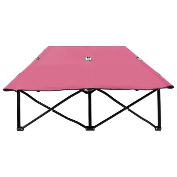 vidaXL 2-personers liggestol foldbar stål pink
