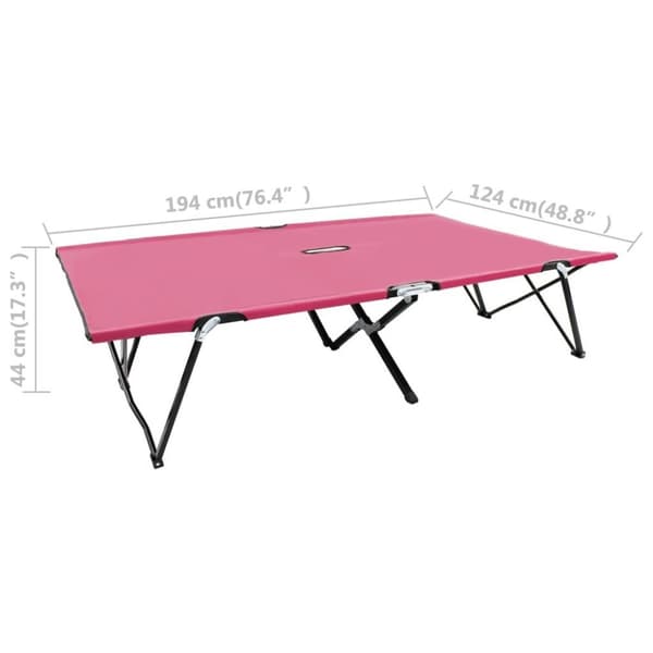vidaXL 2-personers liggestol foldbar stål pink