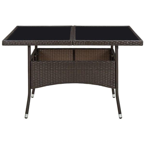vidaXL havebord polyrattan og glas brun