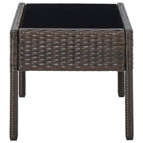vidaXL havebord 75x40x37 cm polyrattan brun