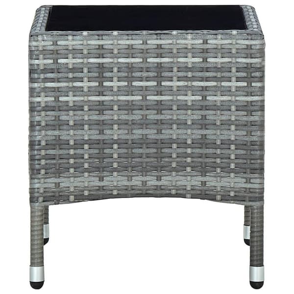 vidaXL havebord 40x40x45 cm polyrattan grå