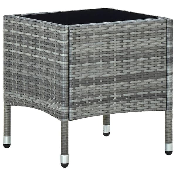 vidaXL havebord 40x40x45 cm polyrattan grå