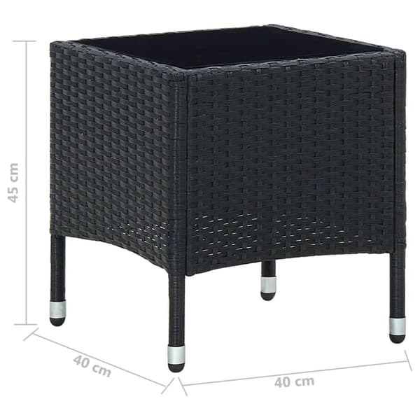 vidaXL havebord 40x40x45 cm polyrattan sort