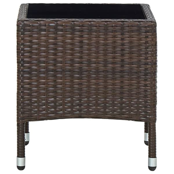 vidaXL havebord 40x40x45 cm polyrattan brun