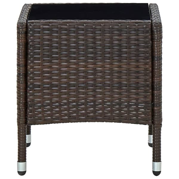 vidaXL havebord 40x40x45 cm polyrattan brun