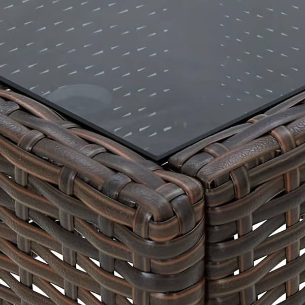 vidaXL havebord 40x40x45 cm polyrattan brun
