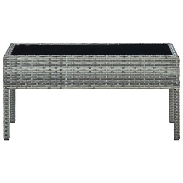 vidaXL havebord 75x40x37 cm polyrattan grå