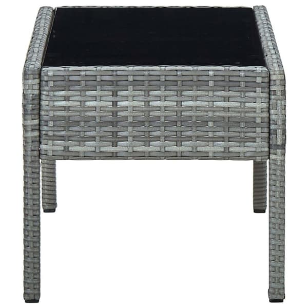 vidaXL havebord 75x40x37 cm polyrattan grå
