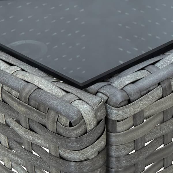 vidaXL havebord 75x40x37 cm polyrattan grå