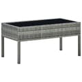 Miniatyrbillede 1 af 5: vidaXL havebord 75x40x37 cm polyrattan grå