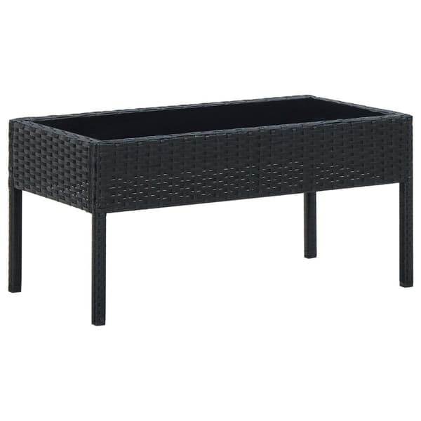 vidaXL Puutarhapöytä musta 75x40x37 cm polyrottinki