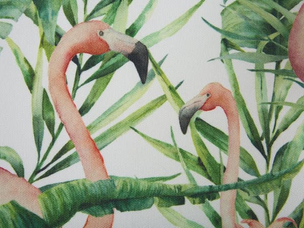 Uppsättning med 2 Solstolar Ljust Akaciaträ Ram Flamingo Motiv Tyg Justerbar Hopfällbar