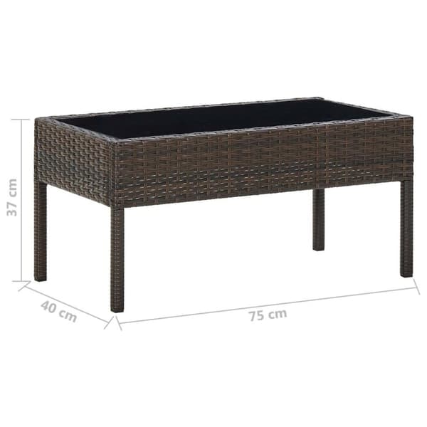vidaXL Hagebord brun 75x40x37 cm polyrotting