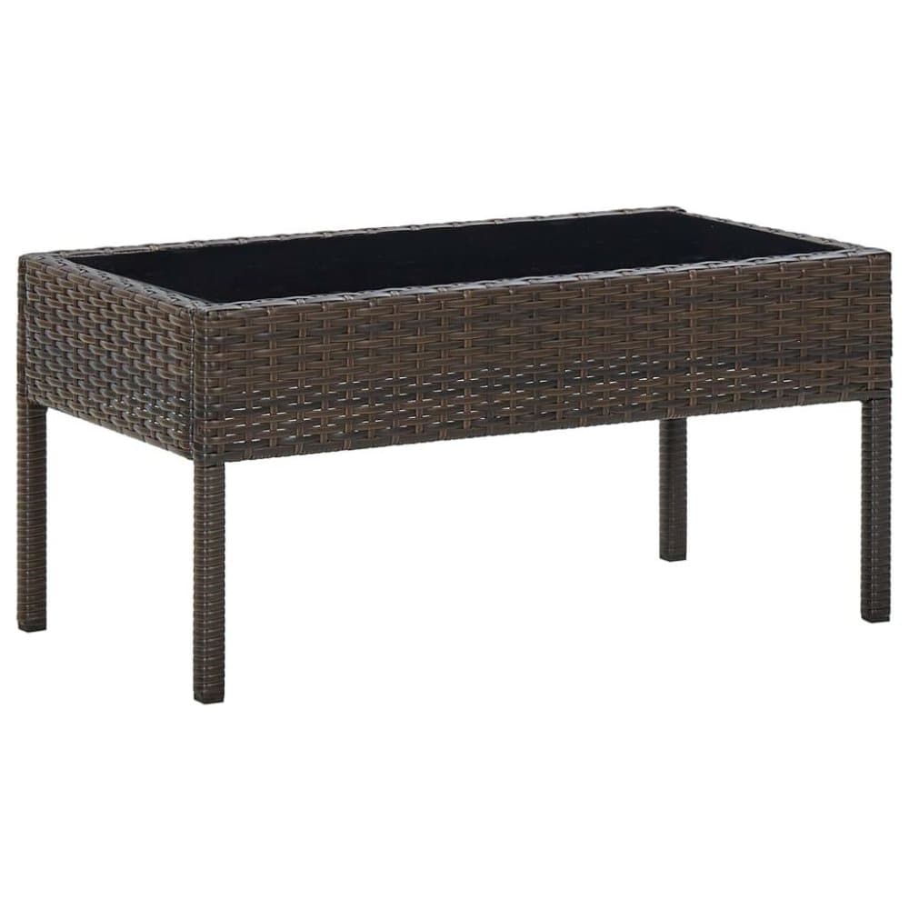 vidaXL Trädgårdsbord brun 75x40x37 cm konstrotting